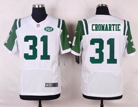 Mens New York Jets 31 Antonio Cromartie White Road Nfl Nike Elite Jersey