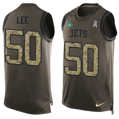 Mens New York Jets 50 Darron Lee Green Salute To Service Hot Pressing Player Name Number Nike Nfl Tank Top Jersey