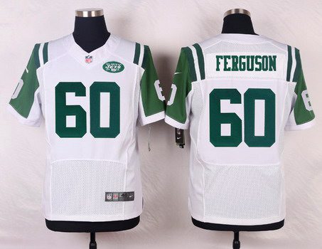 Mens New York Jets 60 Dbrickashaw Ferguson White Road Nfl Nike Elite Jersey