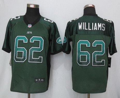 Mens New York Jets 62 Leonard Williams Green Drift Fashion Nfl Nike Jersey