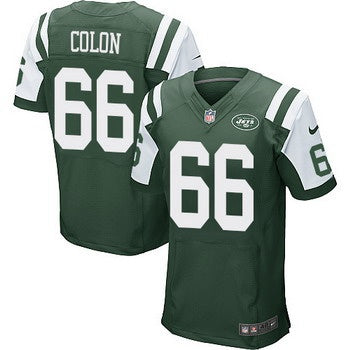 Mens New York Jets 66 Willie Colon Green Team Color Nfl Nike Elite Jersey