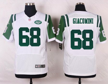 Mens New York Jets 68 Breno Giacomini White Road Nfl Nike Elite Jersey