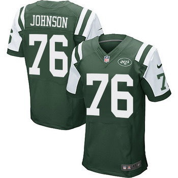 Mens New York Jets 76 Wesley Johnson Green Team Color Nfl Nike Elite Jersey