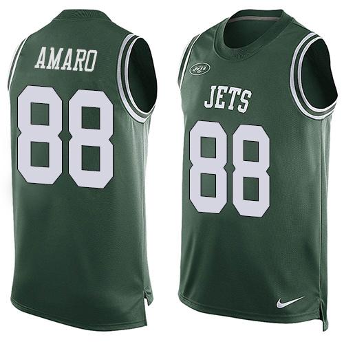 Mens New York Jets 88 Jace Amaro Green Hot Pressing Player Name Number Nike Nfl Tank Top Jersey