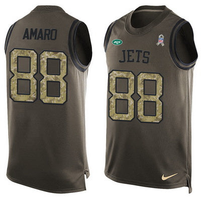 Mens New York Jets 88 Jace Amaro Green Salute To Service Hot Pressing Player Name Number Nike Nfl Tank Top Jersey