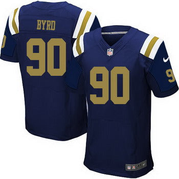 Mens New York Jets 90 Dennis Byrd Navy Blue Alternate Nfl Nike Elite Jersey