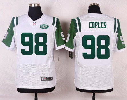 Mens New York Jets 98 Quinton Coples White Road Nfl Nike Elite Jersey