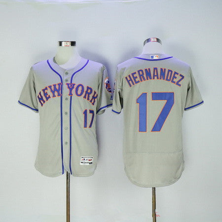 Mens New York Mets 17 Keith Hernandez Retired Gray 2016 Flexbase Majestic Baseball Jersey