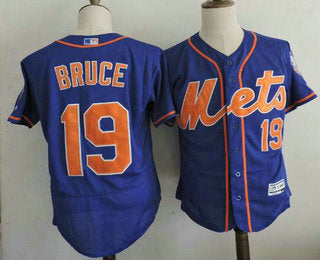 Mens New York Mets 19 Jay Bruce Alternate Blue Orange 2016 Flexbase Majestic Baseball Jersey