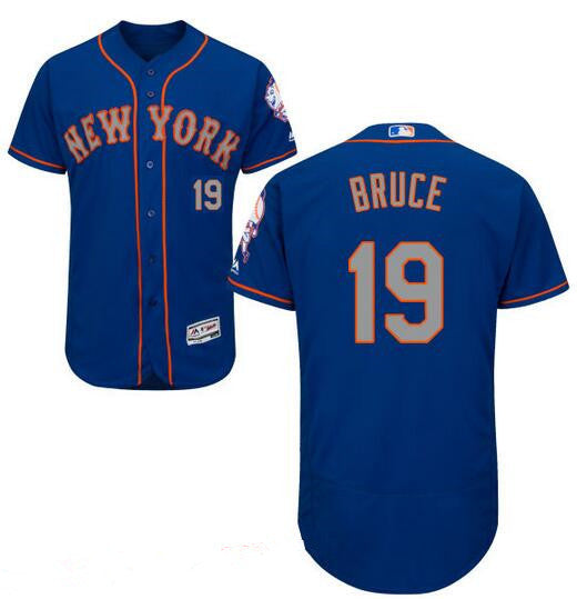Mens New York Mets 19 Jay Bruce Blue With Gray 2016 Flex Base Majestic Mlb Stitched Jersey