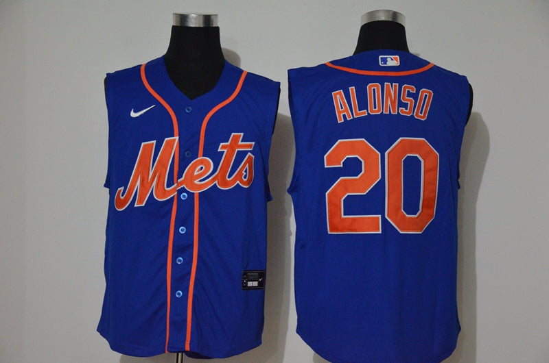 Mens New York Mets 20 Pete Alonso Blue 2020 Cool And Refreshing Sleeveless Fan Stitched Mlb Nike Jersey