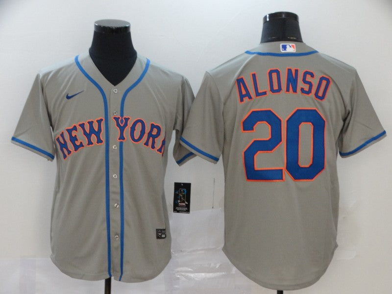 Mens New York Mets 20 Pete Alonso Gray Stitched Mlb Cool Base Nike Jersey