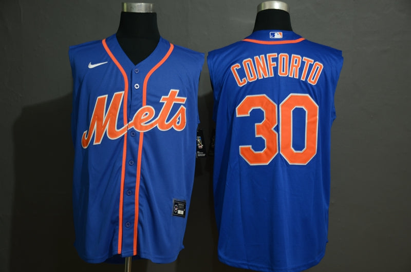 Mens New York Mets 30 Michael Conforto Blue 2020 Cool And Refreshing Sleeveless Fan Stitched Mlb Nike Jersey