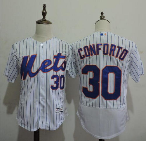 Mens New York Mets 30 Michael Conforto White Home 2016 Flexbase Majestic Baseball Jersey
