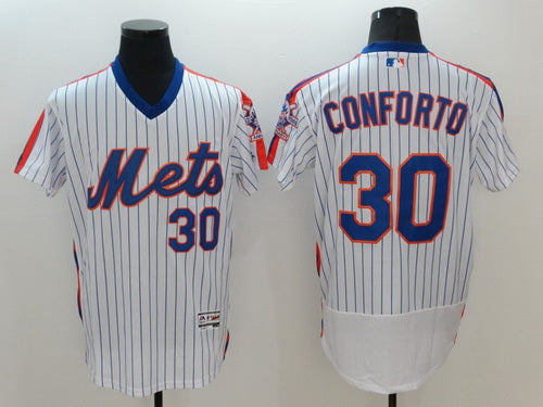 Mens New York Mets 30 Michael Conforto White Pullover 2016 Flexbase Majestic Baseball Jersey