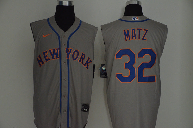 Mens New York Mets 32 Steven Matz Grey 2020 Cool And Refreshing Sleeveless Fan Stitched Mlb Nike Jersey