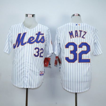 Mens New York Mets 32 Steven Matz White Home Cool Base Baseball Jersey