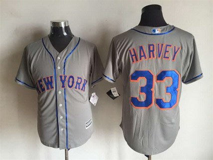 Mens New York Mets 33 Matt Harvey Gray Road 2015 Mlb Cool Base Jersey