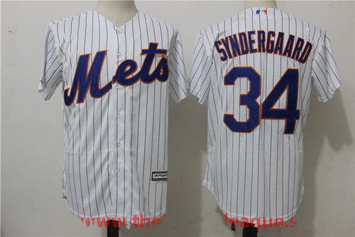 Mens New York Mets 34 Noah Syndergaard White Home Stitched Mlb Majestic Cool Base Jersey