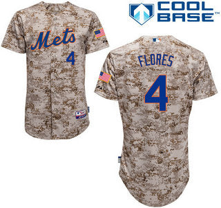 Mens New York Mets 4 Wilmer Flores Alternate Camo Mlb Cool Base Jersey