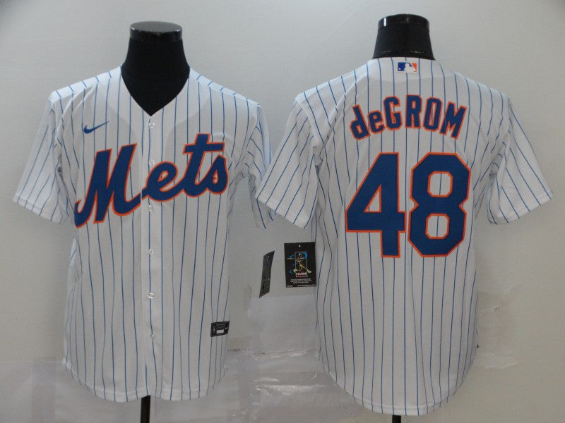 Mens New York Mets 48 Jacob Degrom White Stitched Mlb Cool Base Nike Jersey