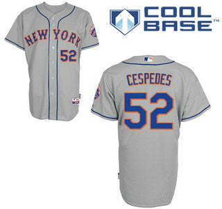 Mens New York Mets 52 Yoenis Cespedes Away Gray Mlb Cool Base Jersey