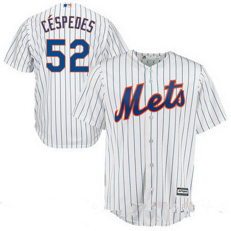 Mens New York Mets 52 Yoenis Cespedes Majestic White Home Cool Base Player Jersey