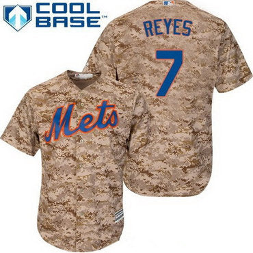 Mens New York Mets 7 Jose Reyes Camo Alternate Stitched Mlb Majestic Cool Base Jersey
