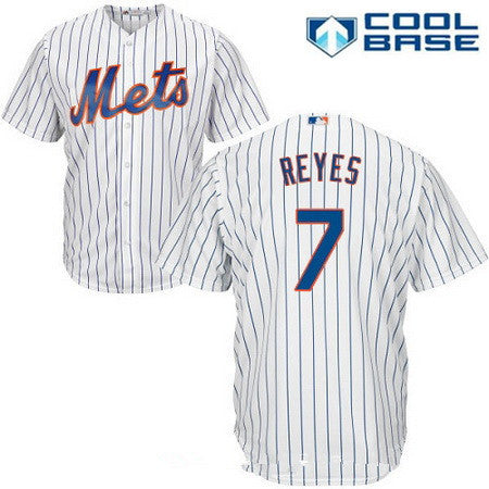 Mens New York Mets 7 Jose Reyes White Home Stitched Mlb Majestic Cool Base Jersey