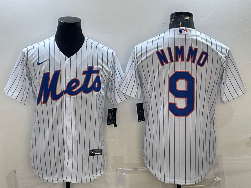 Mens New York Mets 9 Brandon Nimmo White Cool Base Stitched Baseball Jersey