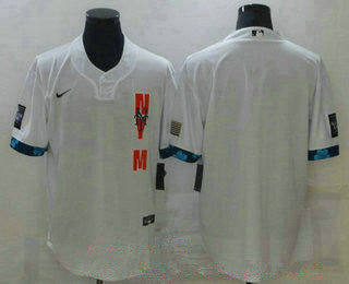 Mens New York Mets Blank White 2021 Mlb All Star Stitched Cool Base Nike Jersey