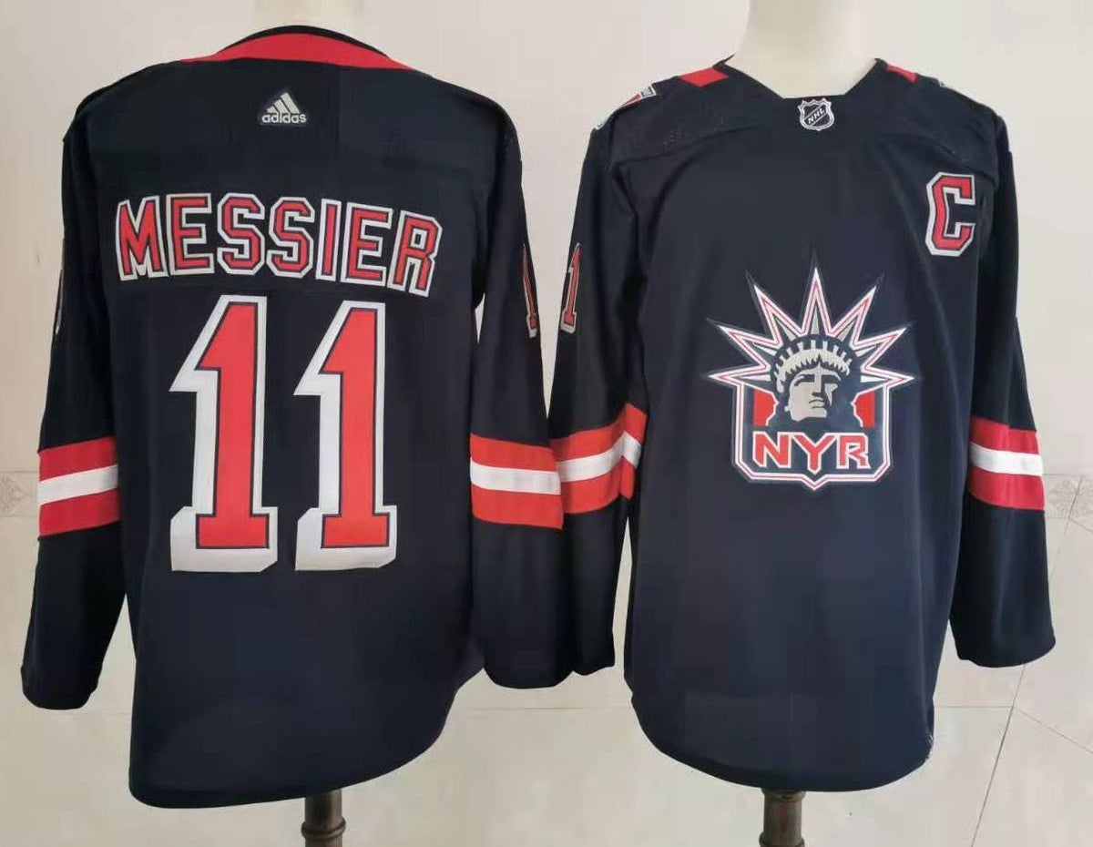 Mens New York Rangers 11 Mark Messier Navy Blue Adidas 2020 21 Stitched Nhl Jersey