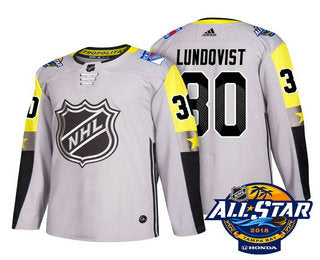 Mens New York Rangers 30 Henrik Lundqvist Grey 2018 Nhl All star Stitched Ice Hockey Jersey