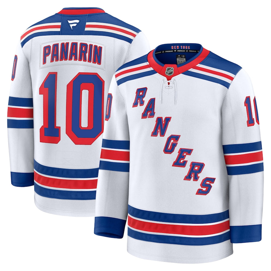 Men's New York Rangers #10 Artemi Panarin Away Premium Jersey White