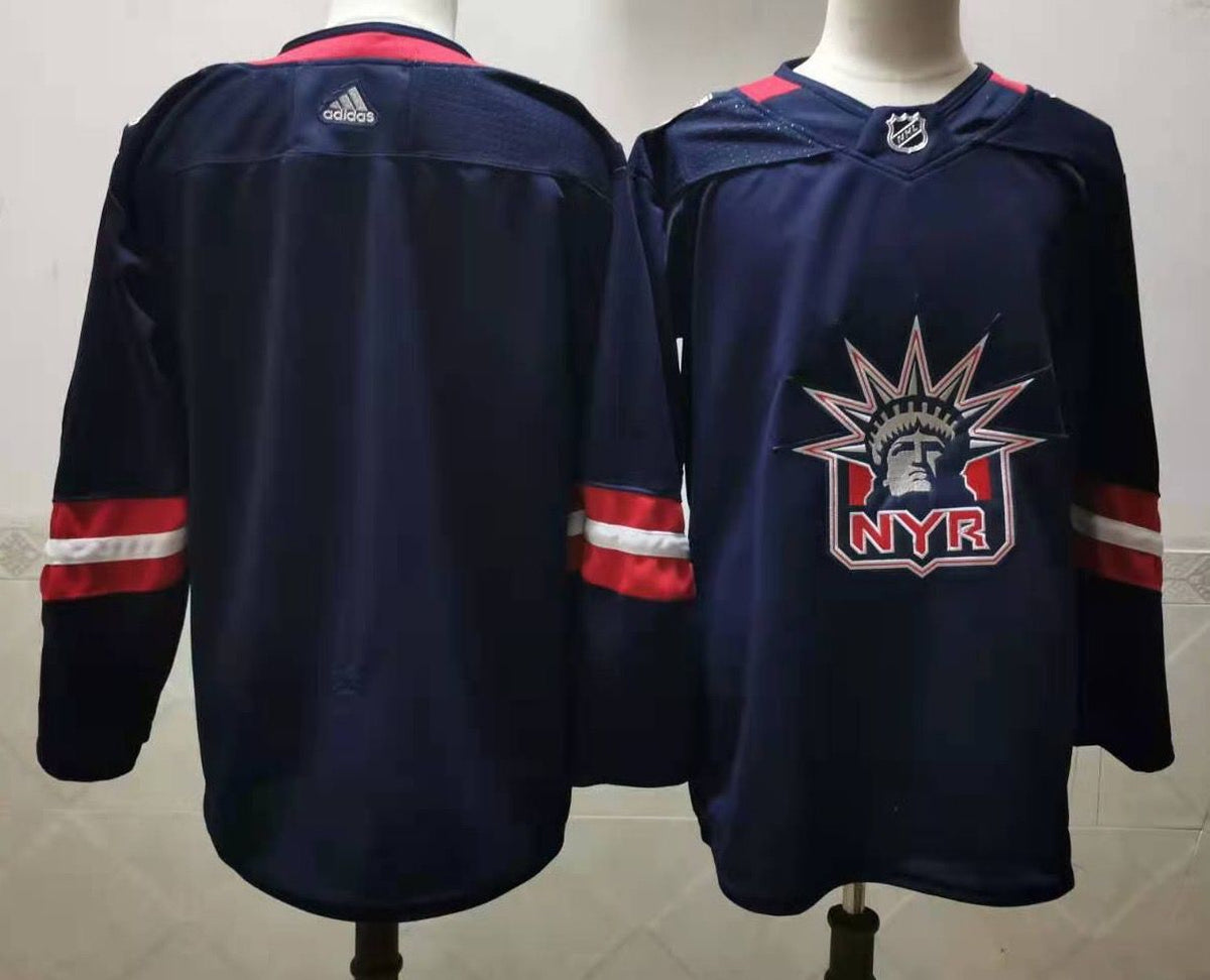 Mens New York Rangers Blank Navy Blue Adidas 2020 21 Stitched Nhl Jersey