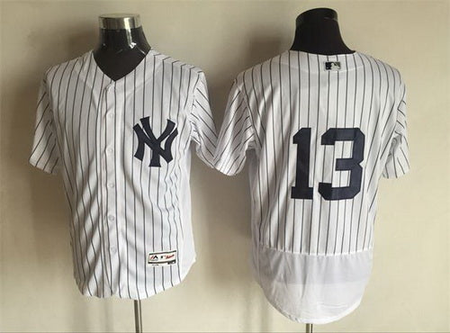 Mens New York Yankees 13 Alex Rodriguez White Home 2016 Flexbase Majestic Baseball Jersey
