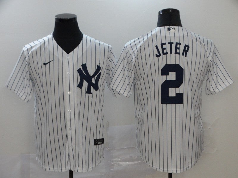Mens New York Yankees 2 Derek Jeter White Home Stitched Mlb Cool Base Nike Jersey