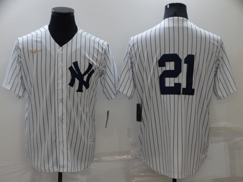 Mens New York Yankees 21 Paul Oneill No Name White Throwback Stitched Mlb Cool Base Nike Jersey