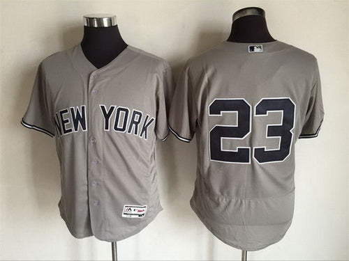 Mens New York Yankees 23 Don Mattingly Retired Gray Road 2016 Flexbase Majestic Baseball Jersey