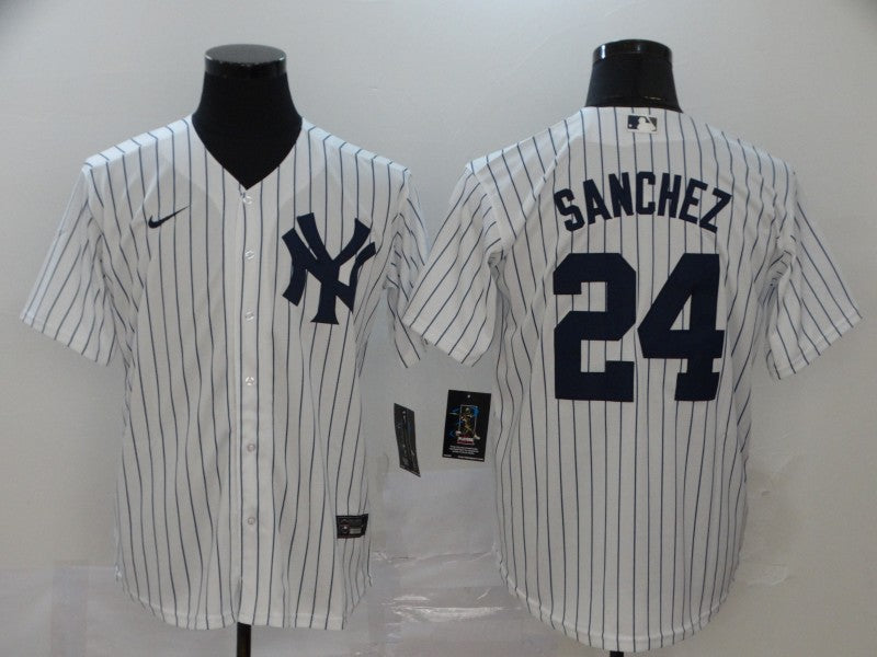 Mens New York Yankees 24 Gary Sanchez White Home Stitched Mlb Cool Base Nike Jersey