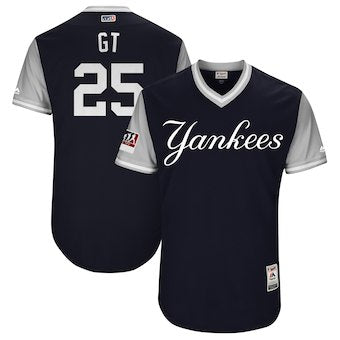 Mens New York Yankees 25 Gleyber Torres Gt Majestic Navy 2018 Players Weekend Authentic Jersey