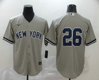 Mens New York Yankees 26 Dj Lemahieu Gray No Name Stitched Mlb Cool Base Nike Jersey