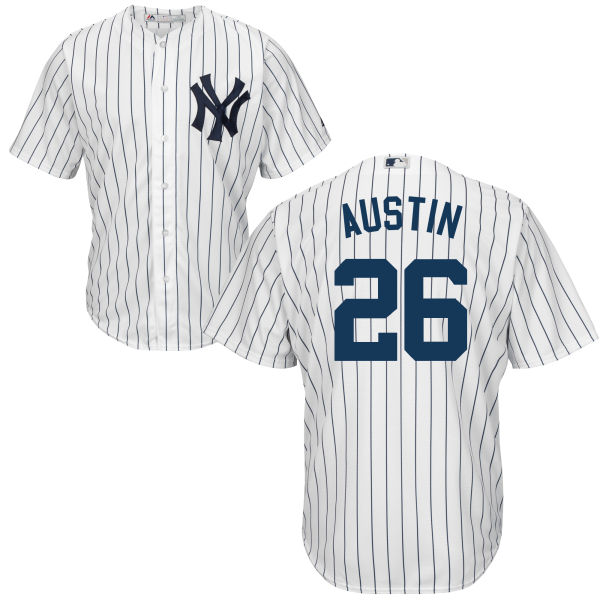 Mens New York Yankees 26 Tyler Austin White Home Stitched Mlb Majestic Cool Base Jersey