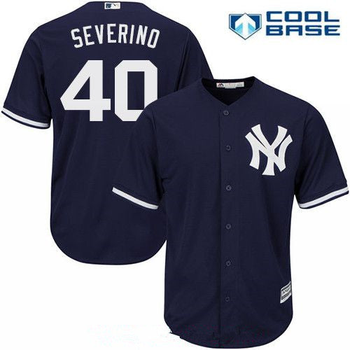 Mens New York Yankees 40 Luis Severino Navy Blue Alternate Stitched Mlb Majestic Cool Base Jersey