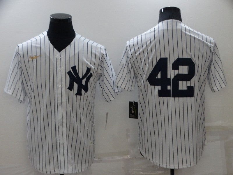 Mens New York Yankees 42 Mariano Rivera No Name White Throwback Stitched Mlb Cool Base Nike Jersey