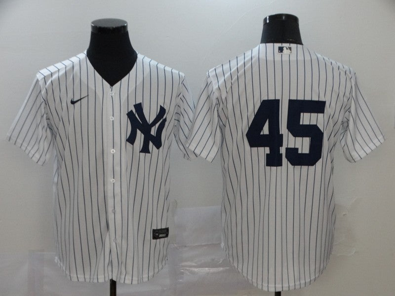 Mens New York Yankees 45 Gerrit Cole White Home No Name Stitched Mlb Cool Base Nike Jersey