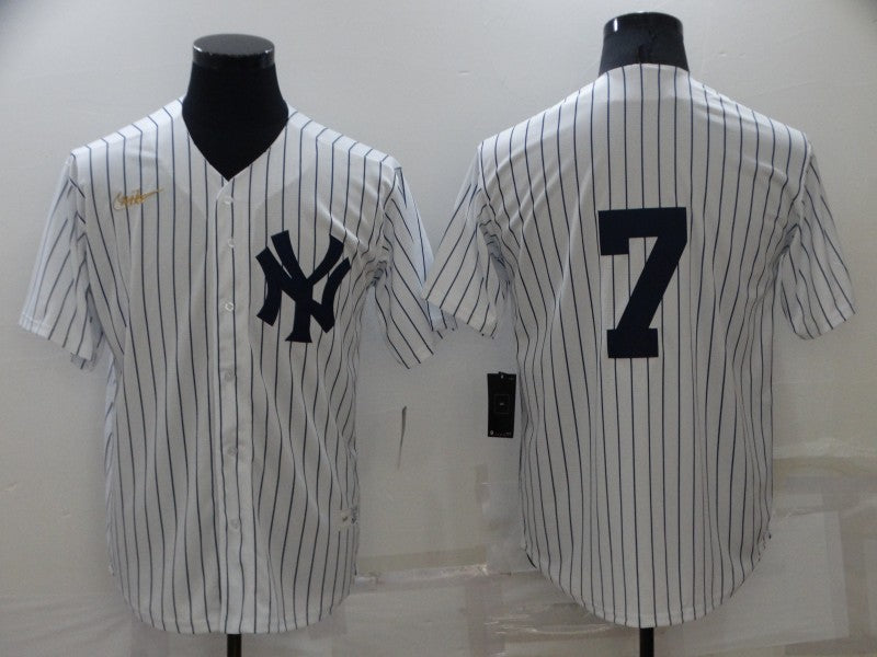 Mens New York Yankees 7 Mickey Mantle No Name White Throwback Stitched Mlb Cool Base Nike Jersey