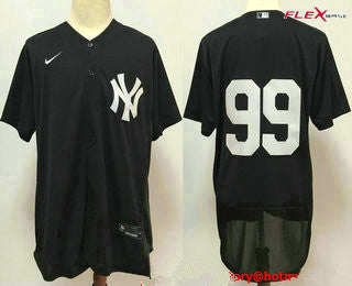 Mens New York Yankees 99 Aaron Judge Black No Name Stitched Mlb Flex Base Nike Jersey
