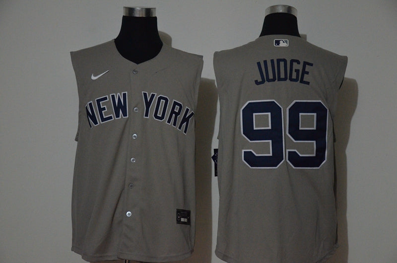 Mens New York Yankees 99 Aaron Judge Grey 2020 Cool And Refreshing Sleeveless Fan Stitched Mlb Nike Jersey