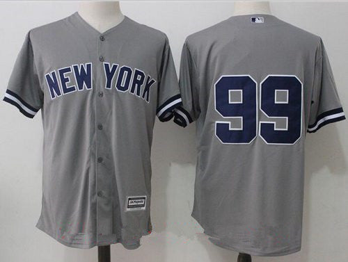 Mens New York Yankees 99 Aaron Judge No Name Gray Road Stitched Mlb Majestic Cool Base Jersey